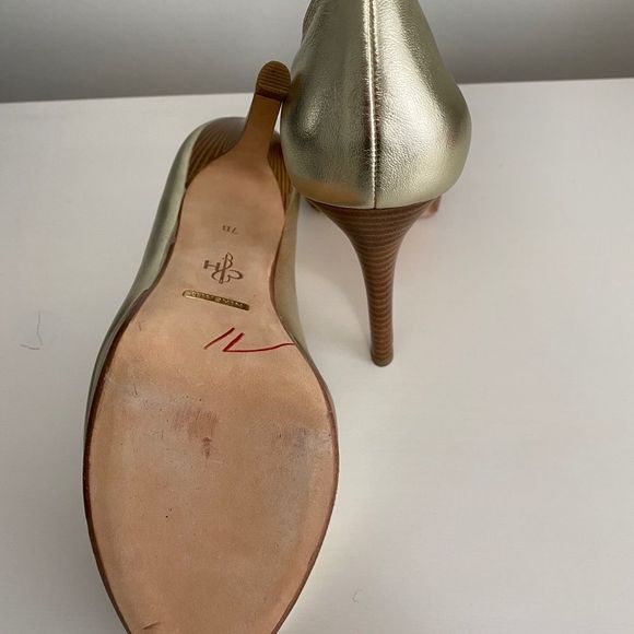 Cole Haan Gold Peep Toe Heels - Picture 4 of 4